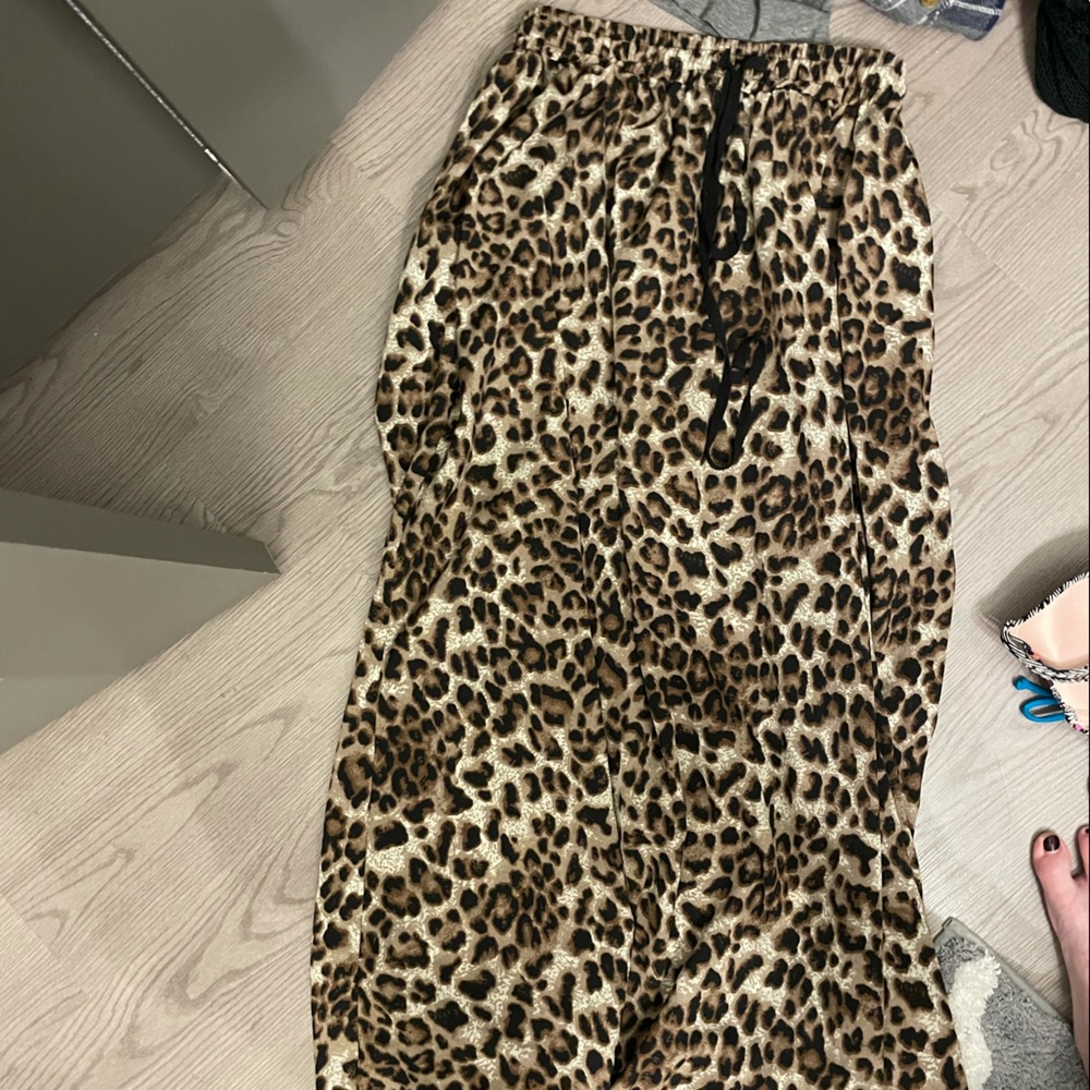 Leopard Tie Front Maxi Skirt